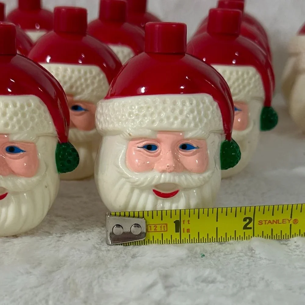 Vintage Santa Head Blow Mold String Light Covers Set Of 20 Rare Christmas! 🎅